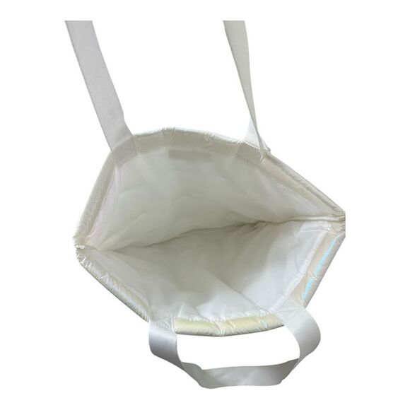 BATH & BODY WORKS WHITE IRIDESCENT PUFFER TOTE BAG BLACK FRIDAY 2023 new - Picture 4 of 7